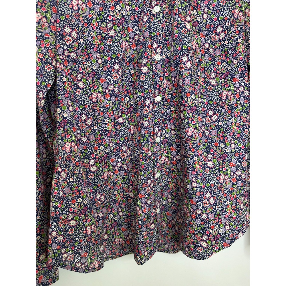 J.Crew Liberty Kayoko Floral Indigo Sunset Perfect Shirt G0534 Women's Size 6 - Picture 3 of 11